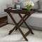 Brown Wooden Folding Table Tv Tray Removable Top End Table Entryway
